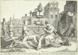Junon déguisée en Beroë avertit Sémélé - Hendrick Goltzius