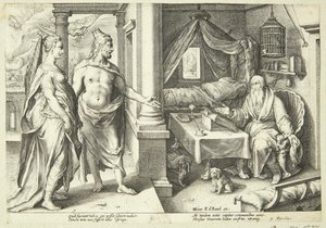 Jupiter et Junon consultent Tirésias
