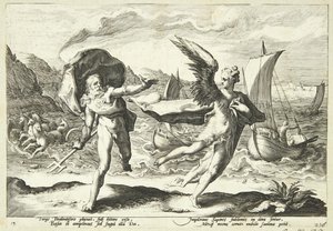 Koronis transformée en corbeau - Hendrick Goltzius
