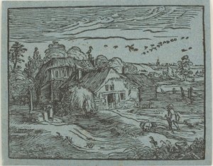 Paysage avec une ferme, extrait de Quatre petits paysages - Hendrick Goltzius