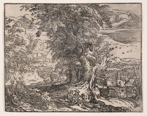 Paysage avec un couple de bergers