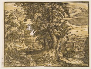 Paysage avec un couple de bergers - Hendrick Goltzius