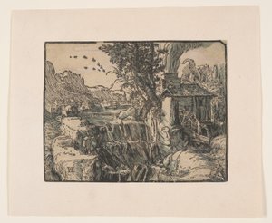 Paysage avec cascade