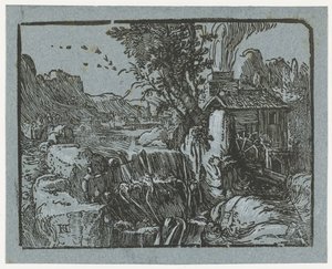 Paysage avec cascade (série Vier kleine landschappen)