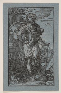 Jeune homme debout avec une canne - Hendrick Goltzius