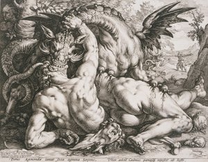 Le dragon dévorant les compagnons de Cadmos - Hendrick Goltzius