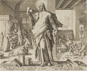 Le Médecin considéré comme Dieu, planche une des Allégories de la profession médicale