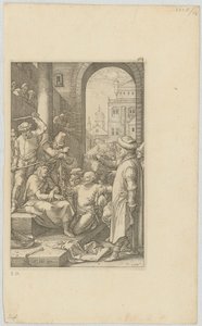 La moquerie du Christ, planche 7 de la série « La Passion » - Hendrick Goltzius