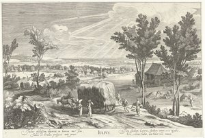 Juillet, avec des paysans dans un paysage - Hendrick Hondius (I)