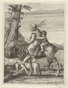 Femme et enfant à cheval
