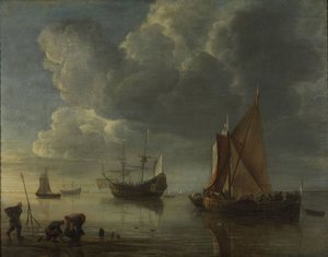 Une mer calme, 1655-1657 - Hendrick Jacobsz. Dubbels