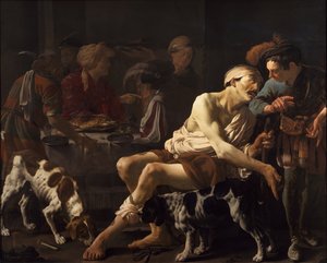 Le Riche et le Pauvre Lazare, 1625 - Hendrick Jansz Terbrugghen