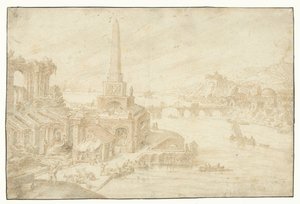 Obélisque à côté de ruines (titre de la série)