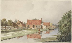 Blanchisseries derrière un canal - Hendrik Abraham Klinkhamer