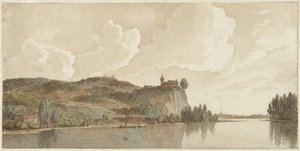 Paysage fluvial avec Chokier sur la Meuse - Hendrik Abraham Klinkhamer