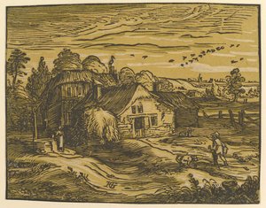 Paysage avec cottage - Hendrik Goltzius