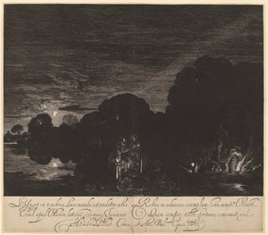 La fuite en Égypte - Hendrik Goudt after Adam Elsheimer