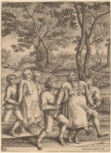 Épileptiques marchant vers la droite - Hendrik Hondius I after Pieter Bruegel the Elder