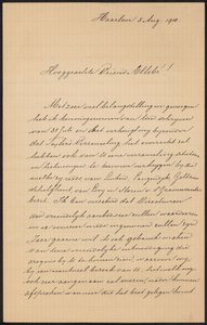 Lettre à August Allebé - Hendrik Jacobus Scholten