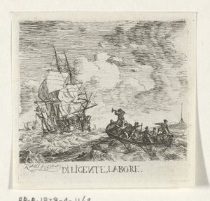Eau tumultueuse avec différents bateaux - Hendrik Kobell