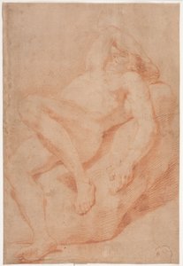Étude de modèle masculin, à moitié couché - Hendrik Krock