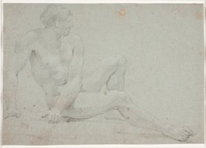 Étude de modèle masculin, assis