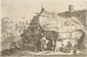 Ferme avec une famille dans la cour Douze dessins destinés à l