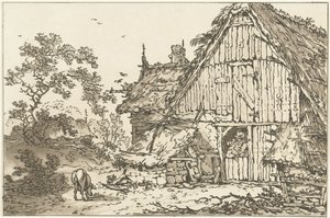 Ferme avec deux personnes dans l