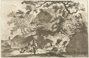 Paysage avec un pêcheur et un homme au repos (Douze dessins pour ceux qui apprennent à dessiner des paysages, série) - Hendrik Meijer
