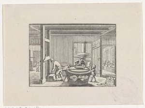 Personnages travaillant dans un atelier de papier - Hendrik Numan