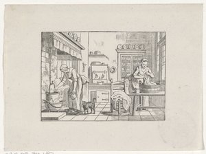 Intérieur de cuisine avec deux femmes au travail - Hendrik Numan