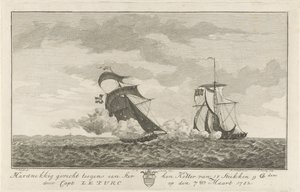 Combat contre un cotre puissant, 1782 - Hendrik Roosing