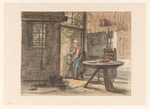 Femme faisant de la couture et enfant