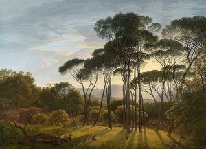 Paysage italien avec des pins