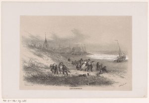 Scheveningen pendant la tempête du 28 mai 1860