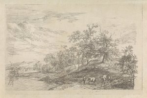Paysage vallonné avec berger et vaches - Hendrikus van de Sande Bakhuyzen