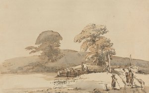 Paysage avec un pont