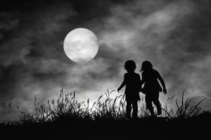 Silhouettes au clair de lune en train de marcher - Hengki Lee