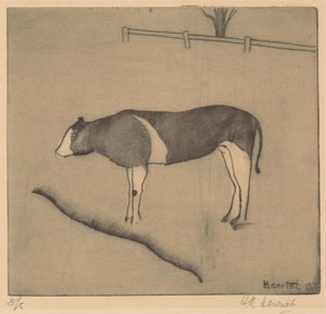 Vache debout près d