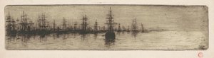 Grands voiliers dans un port - Henri-Charles Guérard