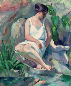 Baigneuse assise à Cassis (Jeanne)