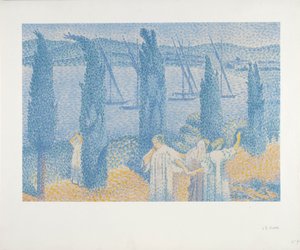 La Promenade Ou Les Cypres - Henri Edmond Cross