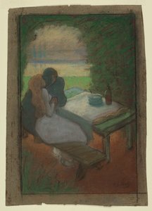 Amoureux dans une tonnelle - Henri-Gabriel Ibels