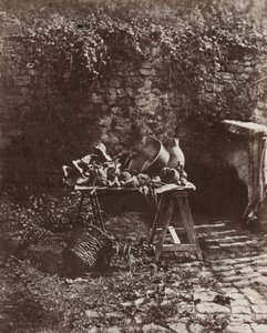 Nature Morte: chaudron, cruche et legumes, sur une table a tretaux (Still Life: Pot, Pitcher and Vegetables on a Sawhorse Table),c. 1852 (photo)