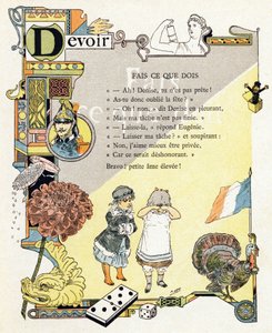 Illustration pour "Alphabet des bons exemples", vers 1890