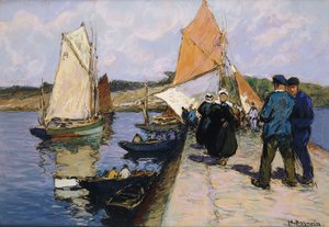 Pêcheurs sur un Quai