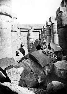 Intérieur du temple, Karnak, Nubie, Égypte, 1887