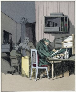 Employé de bureau - dans « Mœurs administratives » par Henri Monnier - Henri Bonaventure Monnier