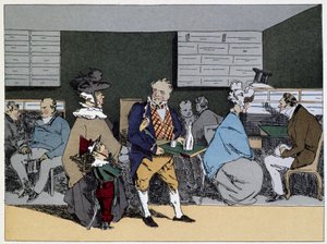 Une heure : visites, dégustation de déjeuner, invitations à dîner - dans « Mœurs administratives » par Henri Monnier