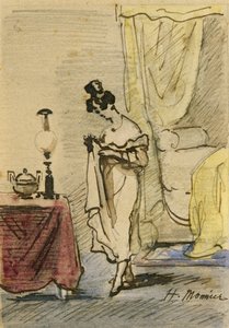 Jeune fille à la maison - Henri Bonaventure Monnier